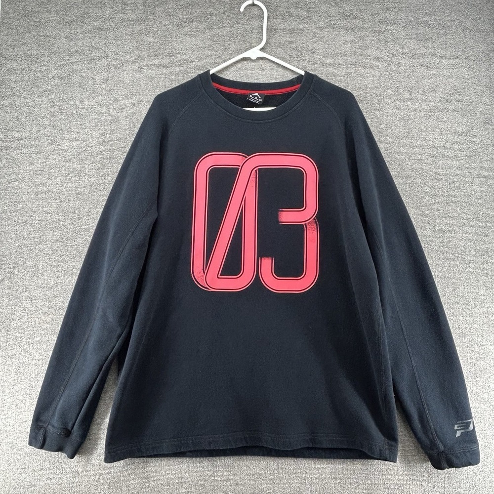 Nike Air‎ Jorden Swearshirt Fleece Sweater Men Size XL Black Graphic Print 03